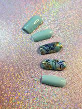 Load image into Gallery viewer, Teal Marble - Ritzi Beauty Co. -Press On Nails