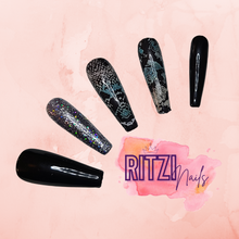Load image into Gallery viewer, Black & Blue Python - Ritzi Beauty Co. -Press On Nails