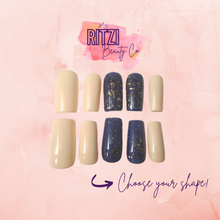 Load image into Gallery viewer, Gilded Blues - Ritzi Beauty Co. -Press On Nails
