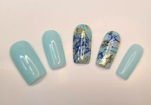 Load image into Gallery viewer, Teal Marble - Ritzi Beauty Co. -Press On Nails
