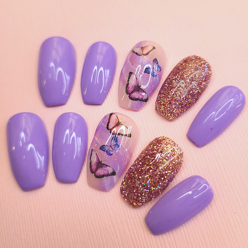Mariposa Glitter - Ritzi Beauty Co. -Press On Nails