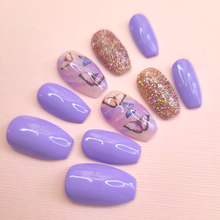 Load image into Gallery viewer, Mariposa Glitter - Ritzi Beauty Co. -Press On Nails
