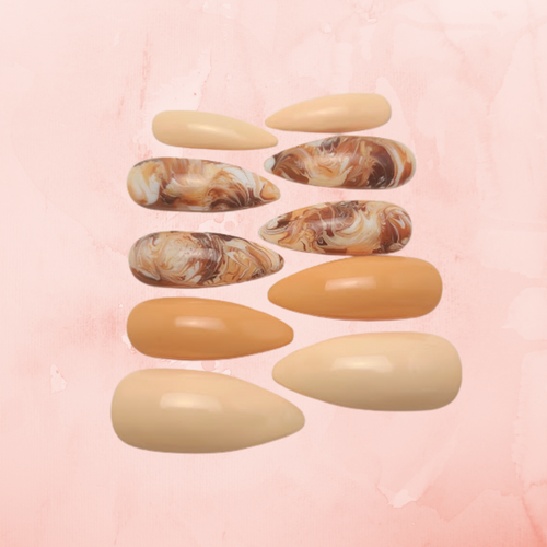 Caramel Swirl - Ritzi Beauty Co. -Press On Nails